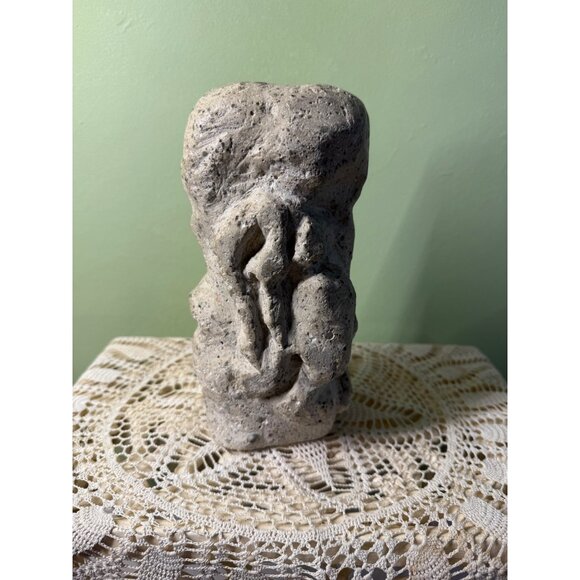 Vintage MCM Stone Abstract Tiki Head Decor 8x4" - Picture 3 of 13